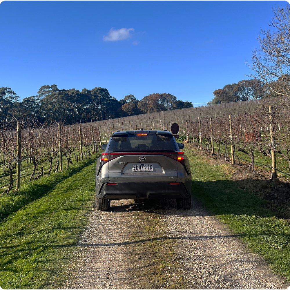 Toyota bZ4X at winery