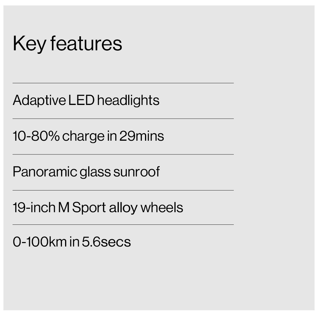 BMW iX1 key features