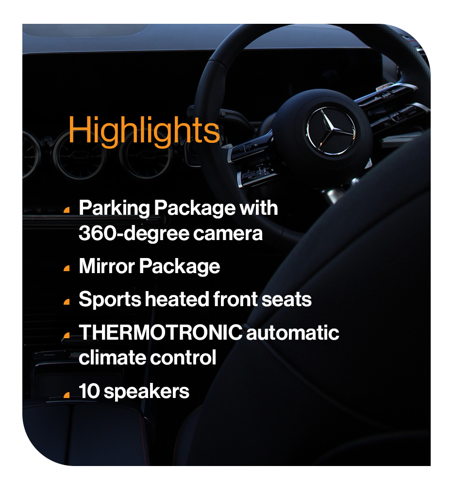 Merc Benz EQA highlights