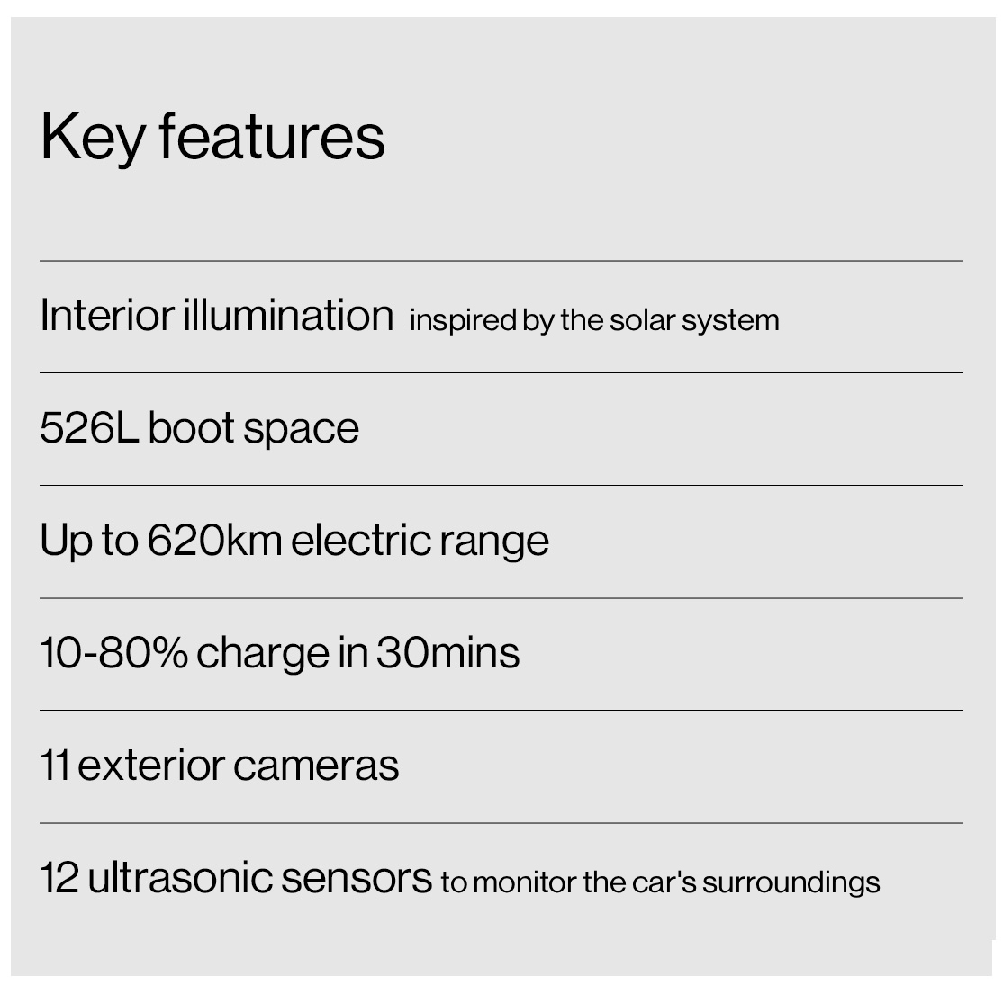 Polestar 4 key features