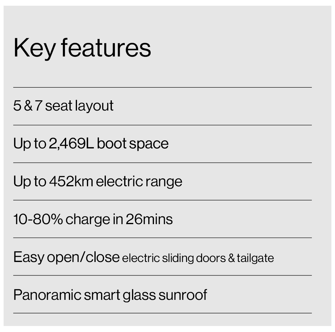 VW key features